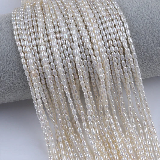 2-2.5mm AAA Tiny Natural Freshwater White Pearl Rice Pearl Beads for Jewelry Making