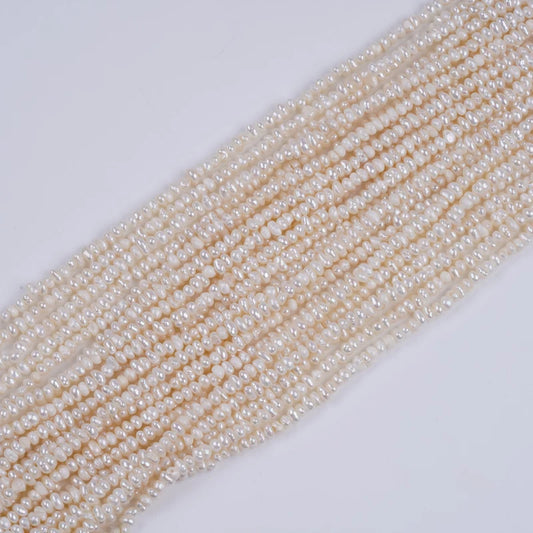 3-4mm a Grade Wholesale Freshwater Loose Button Shape Pearl for Jewelry Making