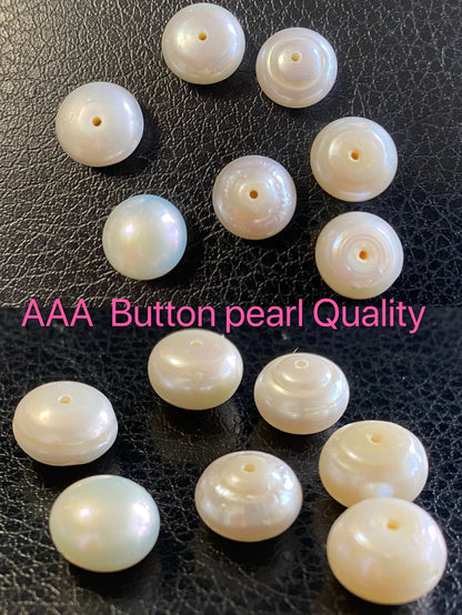 China Factory Wholesale Cheap 3A 4A Button Freshwater Pearls  Button Shape Half Hole Freshwater Pearl Price