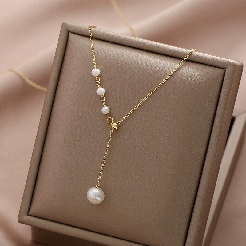 original, pearl necklace women's design sense 925 sterling silver adjustable