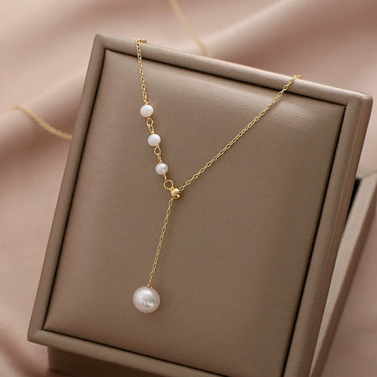 original, pearl necklace women's design sense 925 sterling silver adjustable