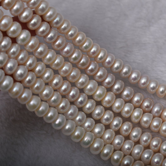 1256 White Bright Flat Pearl Natural Freshwater Pearl About 9-10mm