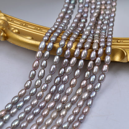 1010 gray natural freshwater pearls about 4-5mm meter-shaped strong light pearls DIY handmade jewelry loose beads