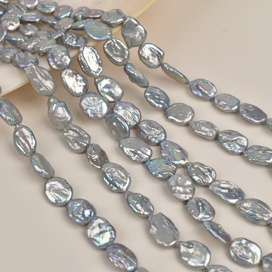 1068 Grey Color Natural Freshwater Pearl 12 * 16mm DIY Handmade Jewelry Material