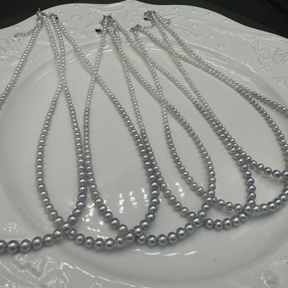 3.5-4 mm round strong light almost flawless real many hemp freshwater pearl necklace gradual change necklace pearl Zhuji