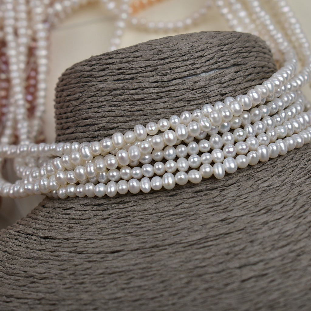 1187 Natural Freshwater Pearl 3-4mm work in progress Loose Bead Bare Bead DIY