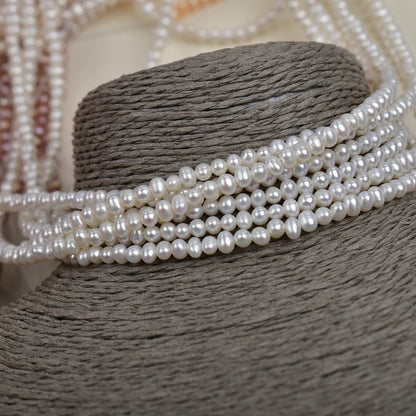 1187 Natural Freshwater Pearl 3-4mm work in progress Loose Bead Bare Bead DIY