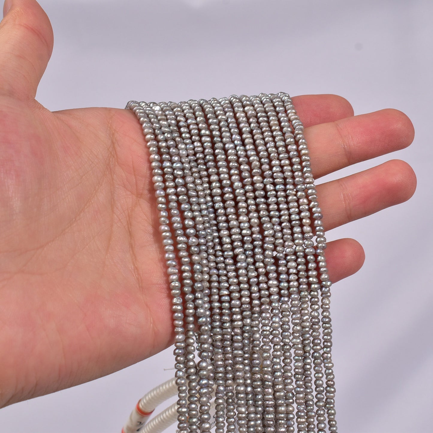 1237 40 cm long, natural freshwater pearl work in progress handmade beaded material