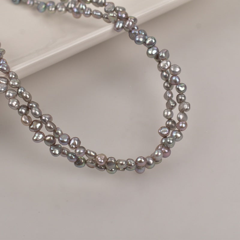 1320 4mm Grey Pearl Natural Freshwater Grey Pearl Jewelry Accessories Loose Beads