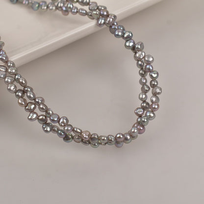 1320 4mm Grey Pearl Natural Freshwater Grey Pearl Jewelry Accessories Loose Beads