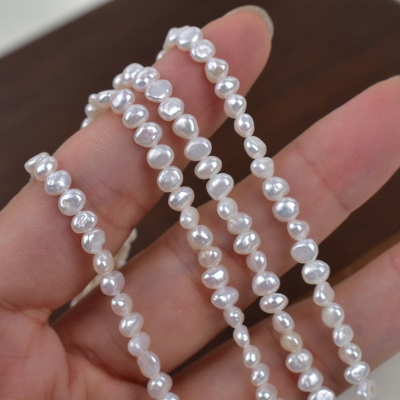1316 Baroque 3-4mm Natural Freshwater Pearl DIY Jewelry Necklace Accessories Loose Beads