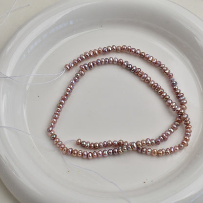 1232 Zhuji Pearl Natural Freshwater Pearl 3-4mm Purple Pearl work in progress diy loose beads