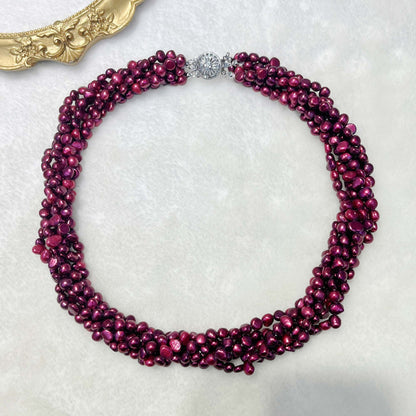 multi-layer baroque tian ran freshwater pearl necklace