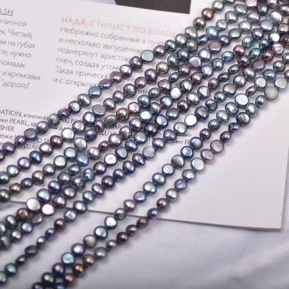 1312 Natural Freshwater Pearl 5-6mm Malachite Green Black Baroque