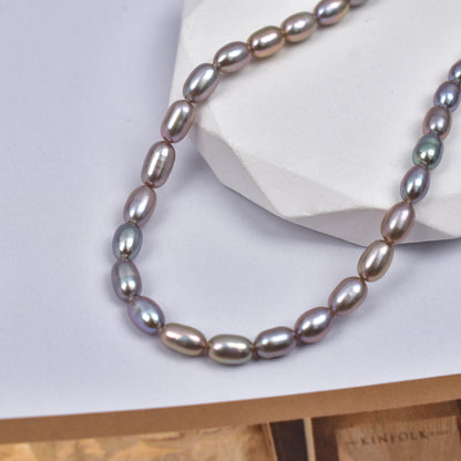 1010 gray natural freshwater pearls about 4-5mm meter-shaped strong light pearls DIY handmade jewelry loose beads