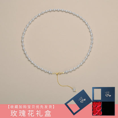 Baby bead necklace size pearl women's round strong light natural freshwater gypsy