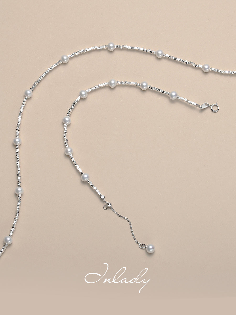 Baby Pearl Necklace Gypsy Lady Natural Freshwater Round Strong Light