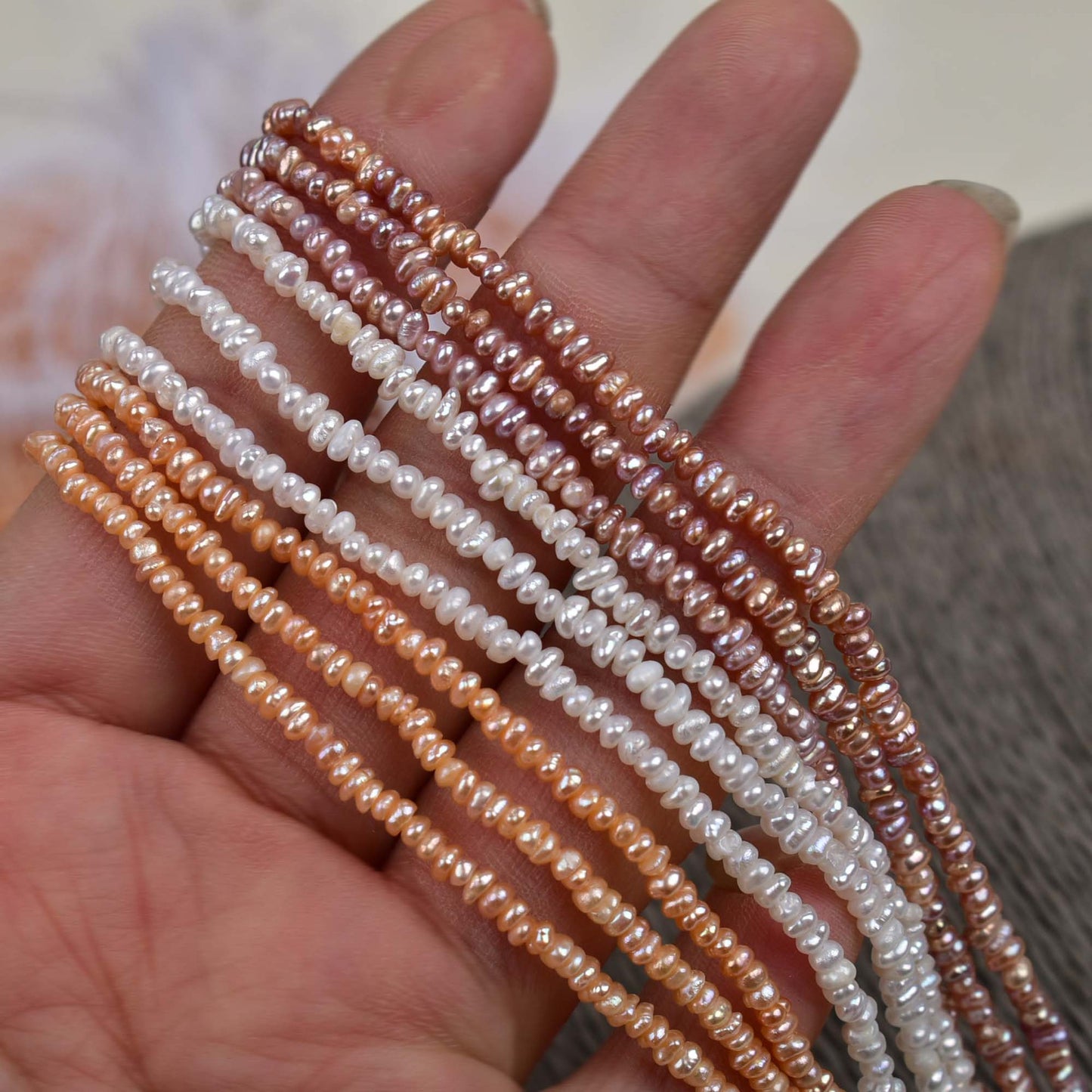 1246 manufacturers wholesale 37cm long natural freshwater pearl 2-2.5 mm