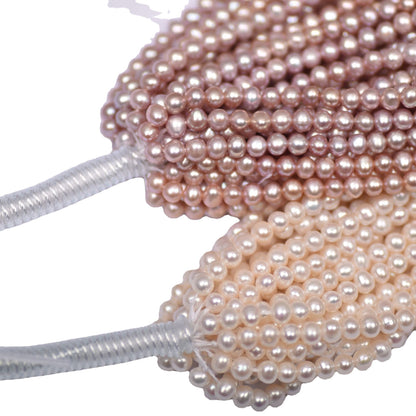 1134 Natural Freshwater Pearl 4-5mm Egg Type Near Round Bead Rare Purple Beaded Loose Bead DIY
