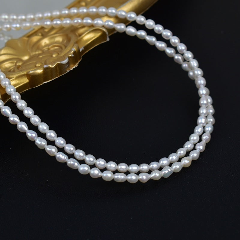 1140 3-4Mm keshi rice beads pearl rice beads natural freshwater pearl DIY handmade jewelry