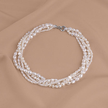 Sky freshwater pearl necklace female alien baroque multi-layer stacking fashion European and American retro XL108