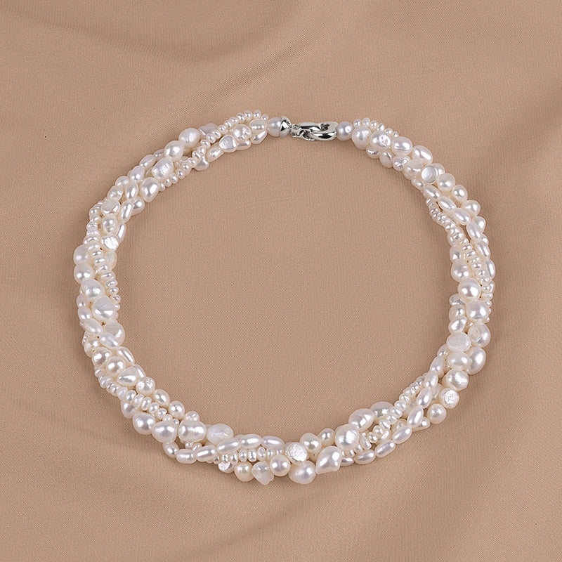 Sky freshwater pearl necklace female alien baroque multi-layer stacking fashion European and American retro XL108