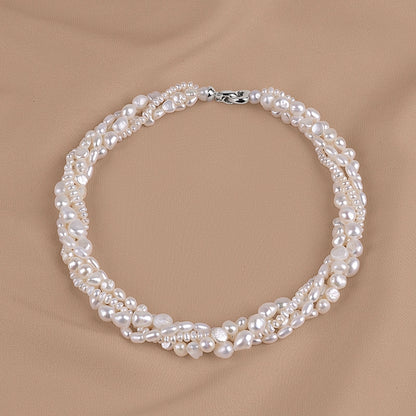 Sky freshwater pearl necklace female alien baroque multi-layer stacking fashion European and American retro XL108