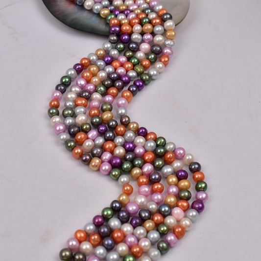 1125 7-8Mm work in progress DIY jewelry necklace bracelet wholesale natural freshwater pearl