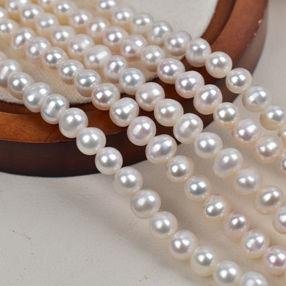 1147 6-7Mm natural freshwater pearl strong light potato round work in progress necklace DIY handmade material