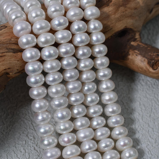 1245 9-10Mm flat beads work in progress DIY materials Natural freshwater pearls