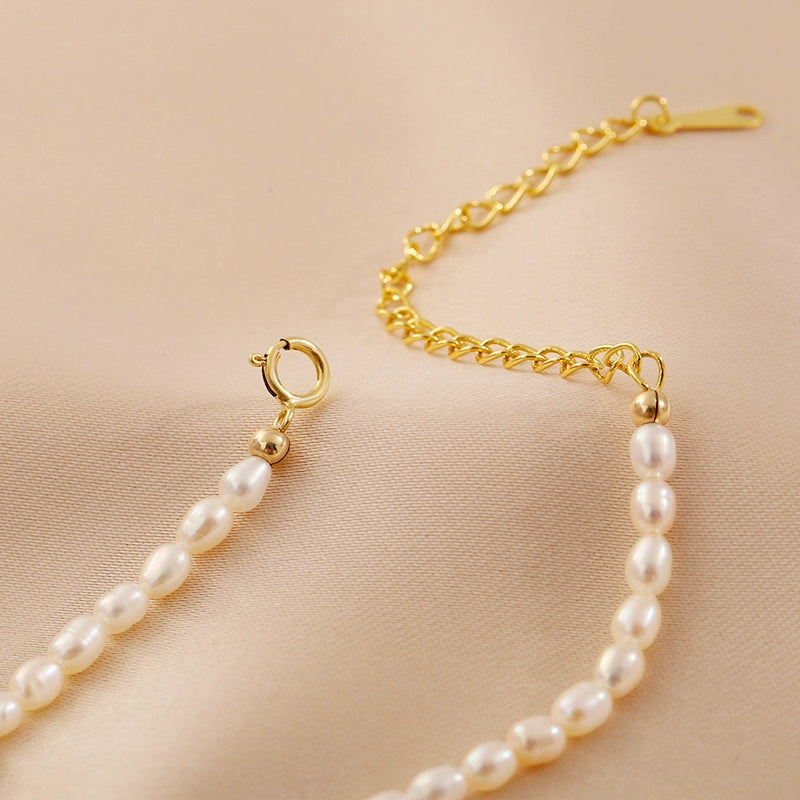 Natural Freshwater Millet Pearl Necklace Ladies Summer