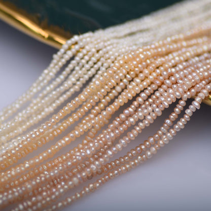 1220 Natural Freshwater Pearl Loose Beads 1.8-2mm Strong Light Small Particle Flat Beads DIY Jewelry Semi-finished Accessories
