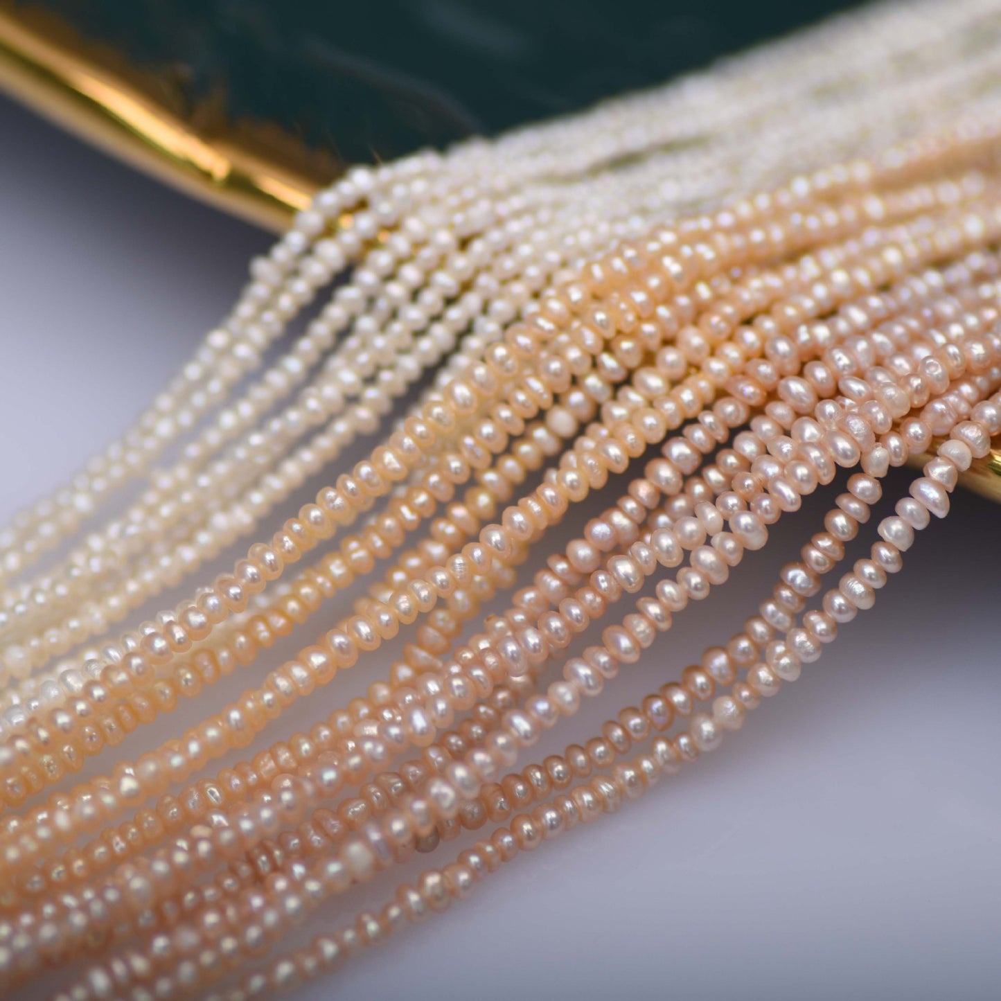 1220 Natural Freshwater Pearl Loose Beads 1.8-2mm Strong Light Small Particle Flat Beads DIY Jewelry Semi-finished Accessories