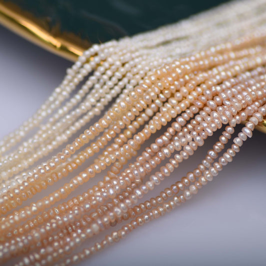 1220 Natural Freshwater Pearl Loose Beads 1.8-2mm Strong Light Small Particle Flat Beads DIY Jewelry Semi-finished Accessories