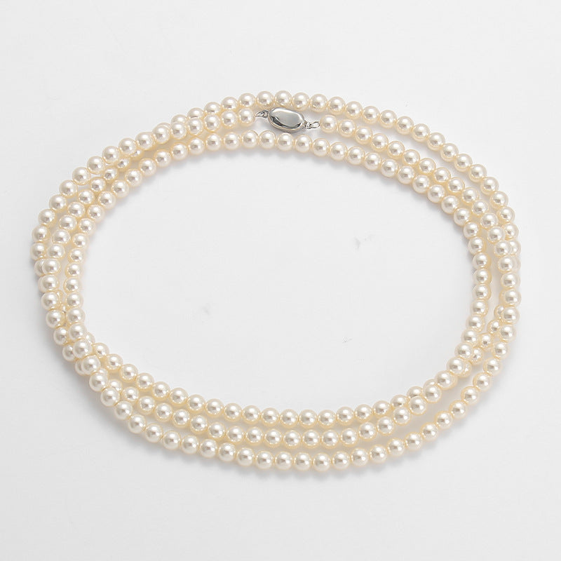 120Cm Pearl Necklace, Wear More Fa Zhengyuan Imitation  + Chain Stacked, Wear Women's Long Sweater Chain