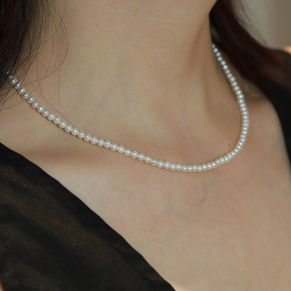 1621    3-4mm  pearl necklace stacked