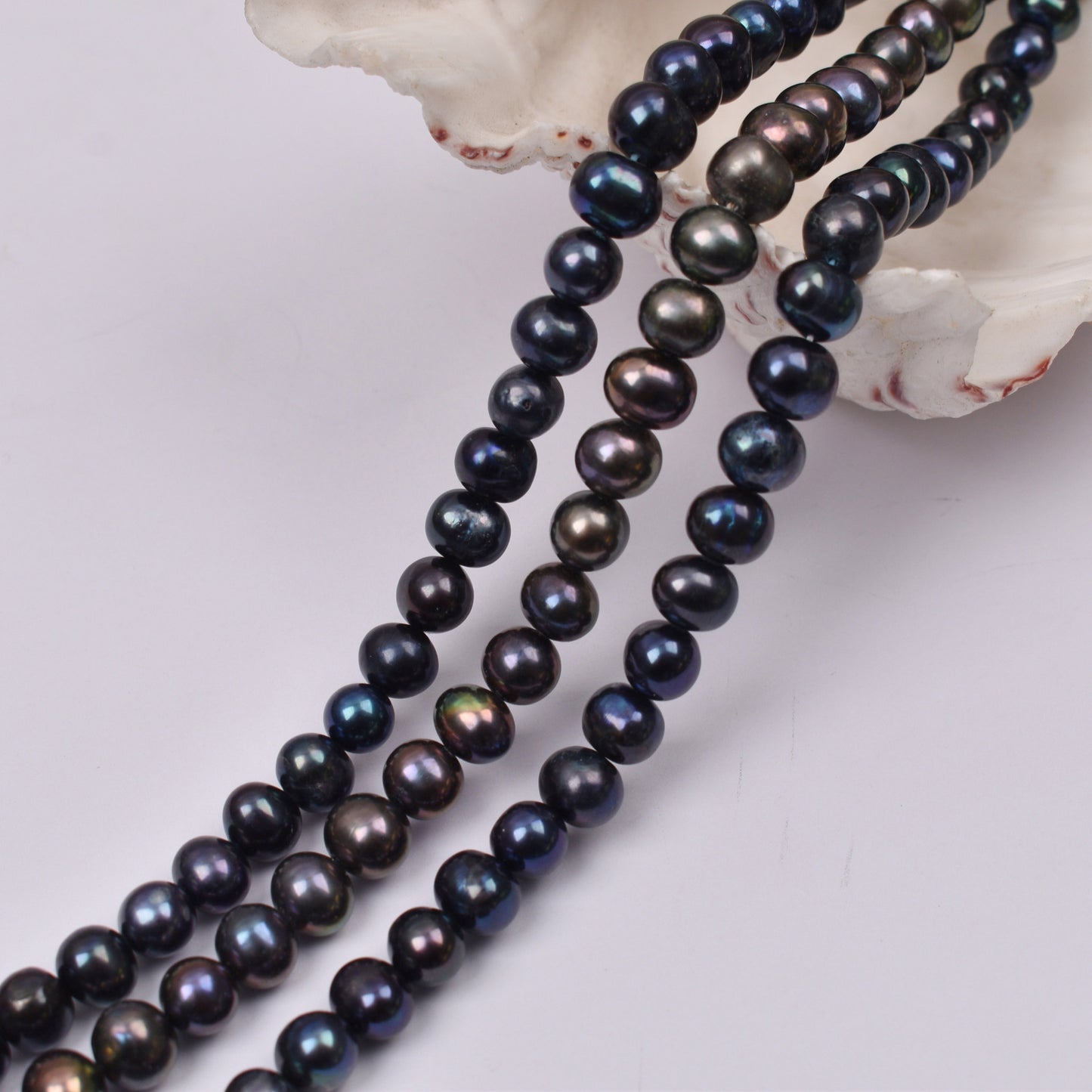 1117 natural freshwater pearl 8-9mm punch black egg-shaped freshwater pearl work in progress DIY handmade materials wholesale