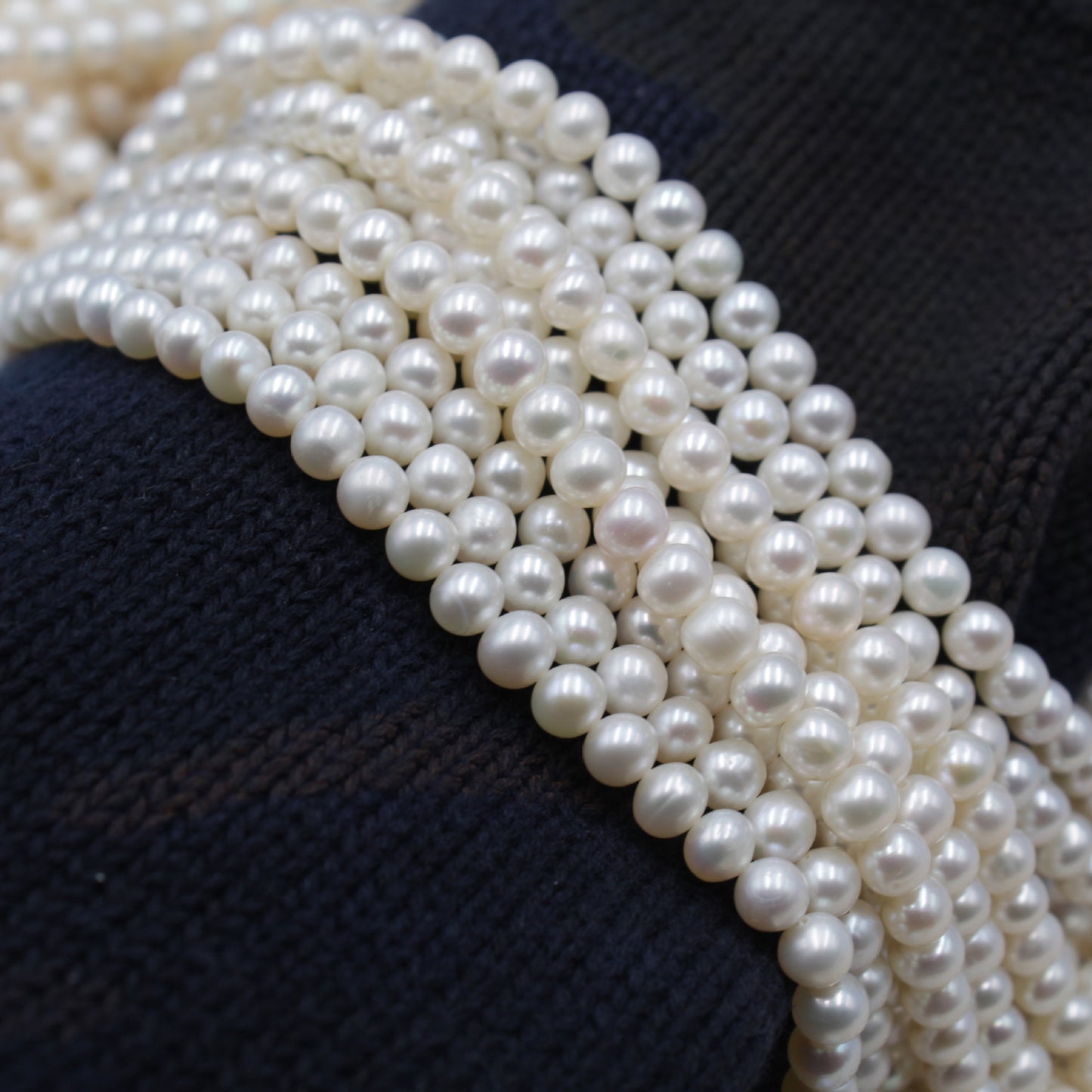 1132 new 5-5.5 mm strong light nearly round natural freshwater pearl DIY material