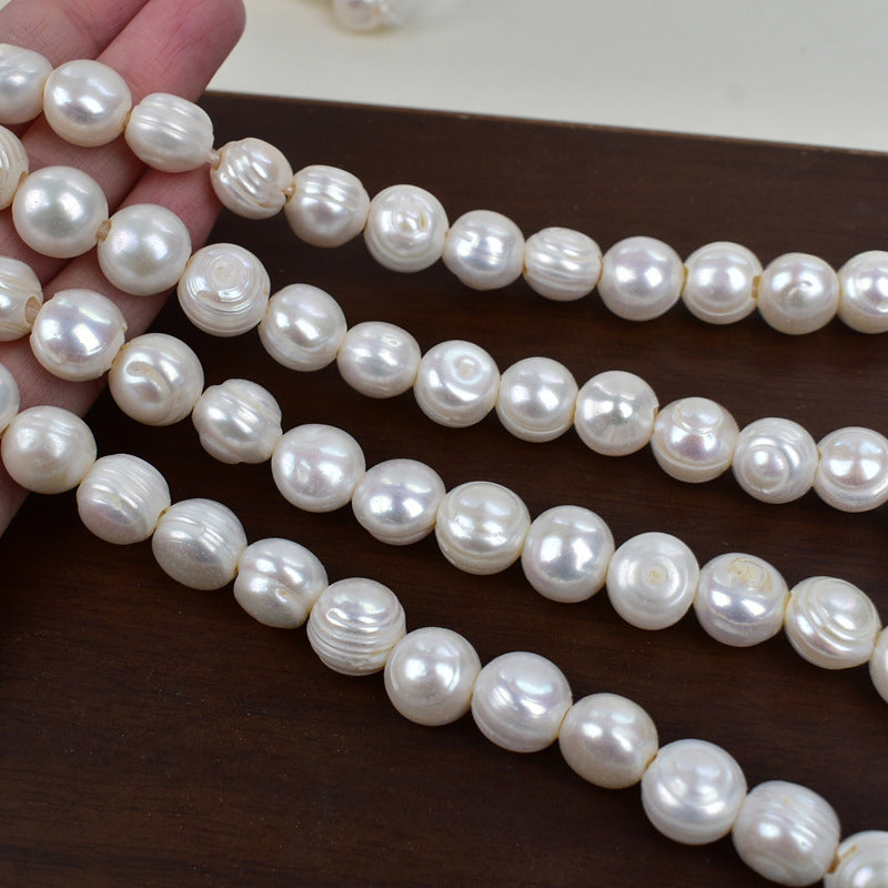1191 Macroporous Pearl Natural Freshwater Pearl 10-11mm White, Pearl DIY Bracelet Necklace Material