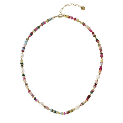 Natural Freshwater Pearl Necklace Ladies Color Dopamine Beaded Personality Bohemian