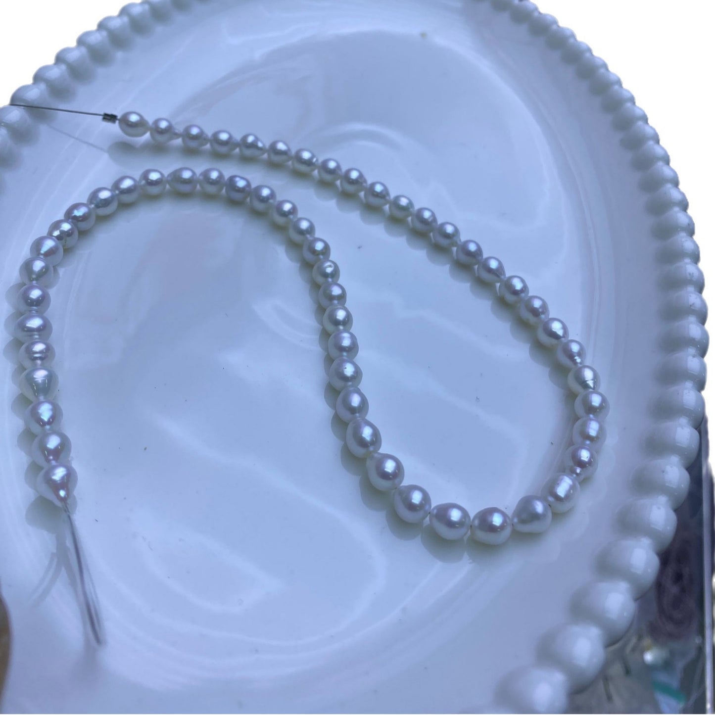 1097 Baroque Droplet Pearl 5-6-7 mm Irregular Natural Freshwater Pearl