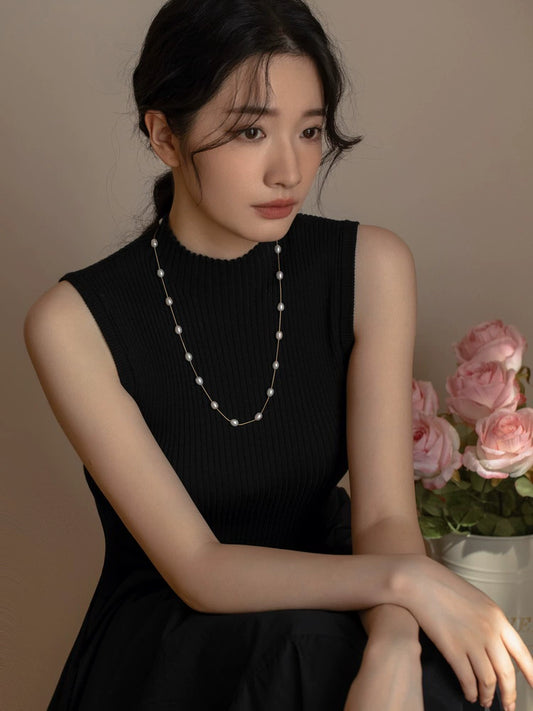 Long Gypsy Pearl Necklace Girls Gift Accessories