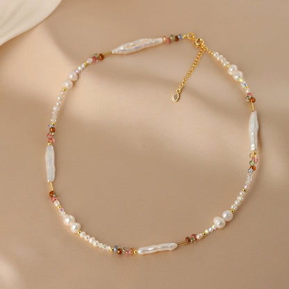 Natural Baroque Pearl Bracelet Necklace Set Colored Necklace