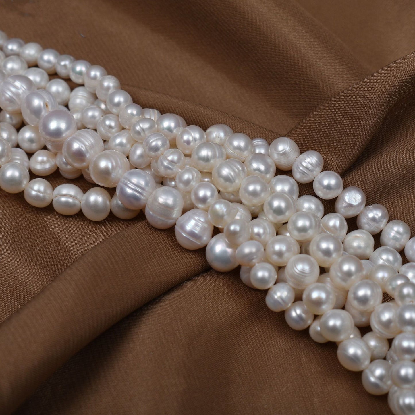 1126 Natural Pearl 5-8mm work in progress Strong Threaded Pearl