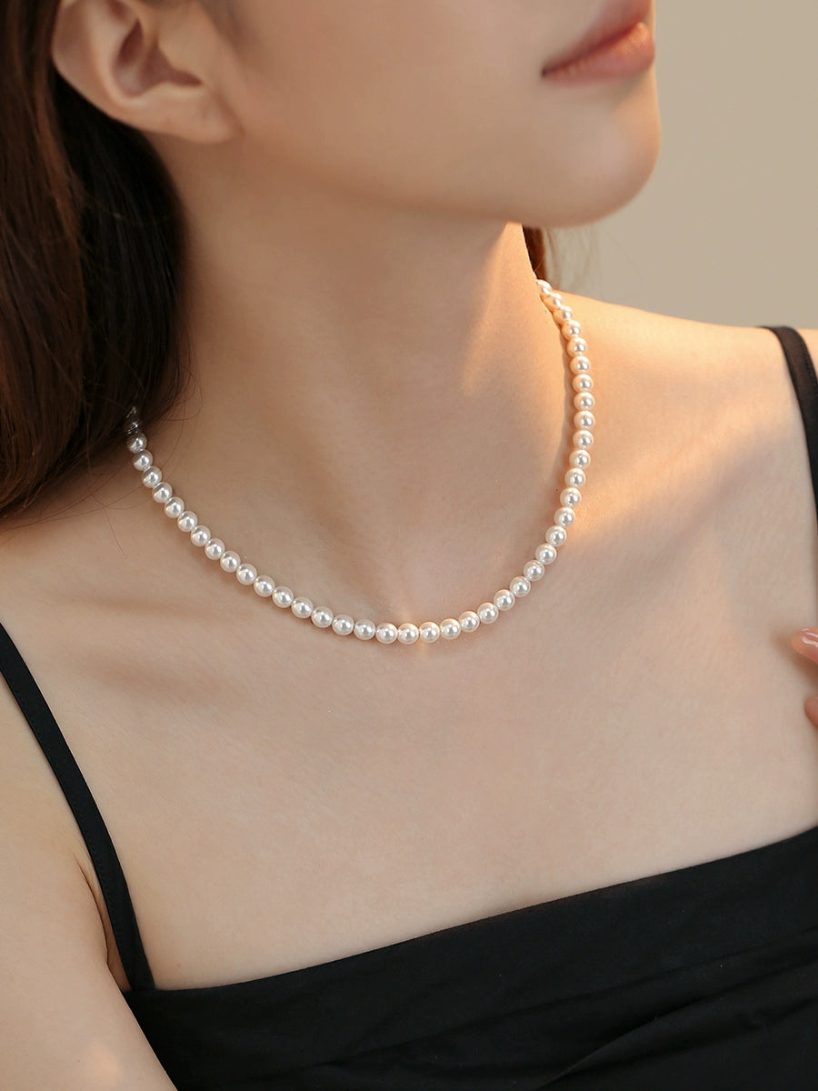 pearl necklace women's 6mm model 2025 new popular stacking wear