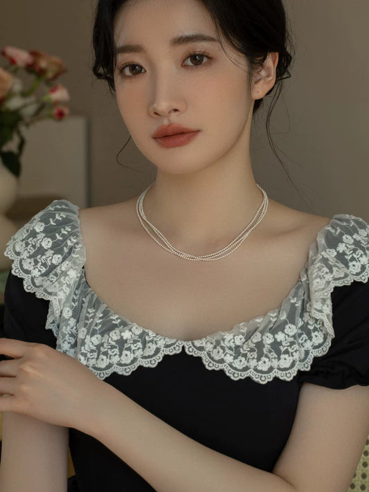 Pearl Necklace Girls Multi-layer Design High-end Three-layer Stacked Chain
