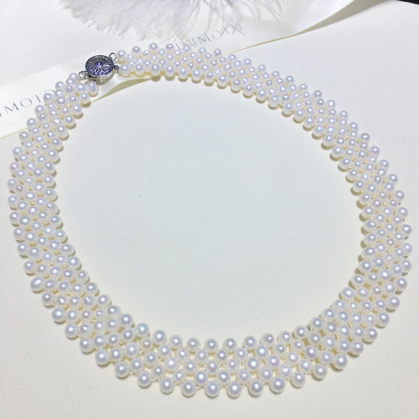 pure hand-woven fresh water pearl necklace, one piece of hair