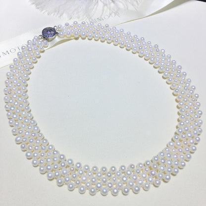 pure hand-woven fresh water pearl necklace, one piece of hair