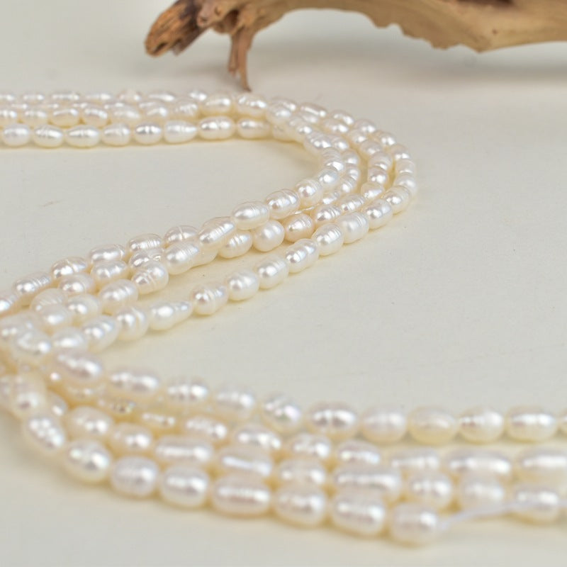 1048 5-6Mm  Rice Beads Natural Freshwater Real Pearls  Jewelry Accessories
