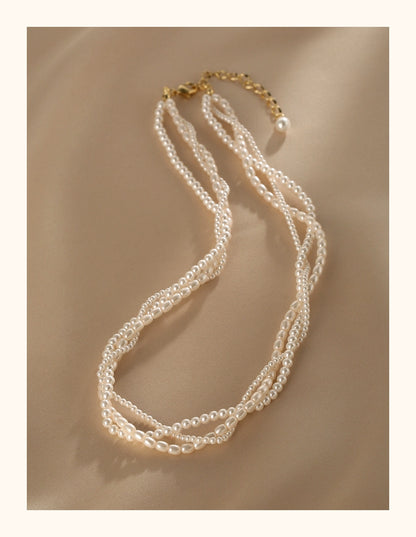 Multi-layer pearl necklace women's high-end sense light luxury niche collarbone chain personality versatile 2025 new popular neck chain
